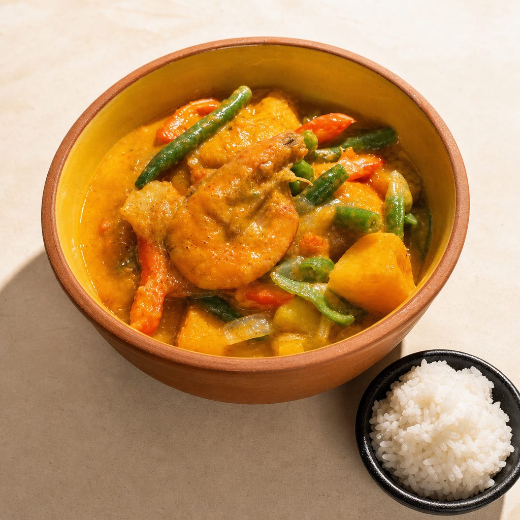 Ginataang Sitaw at Kalabasa (Squash and Green Beans).