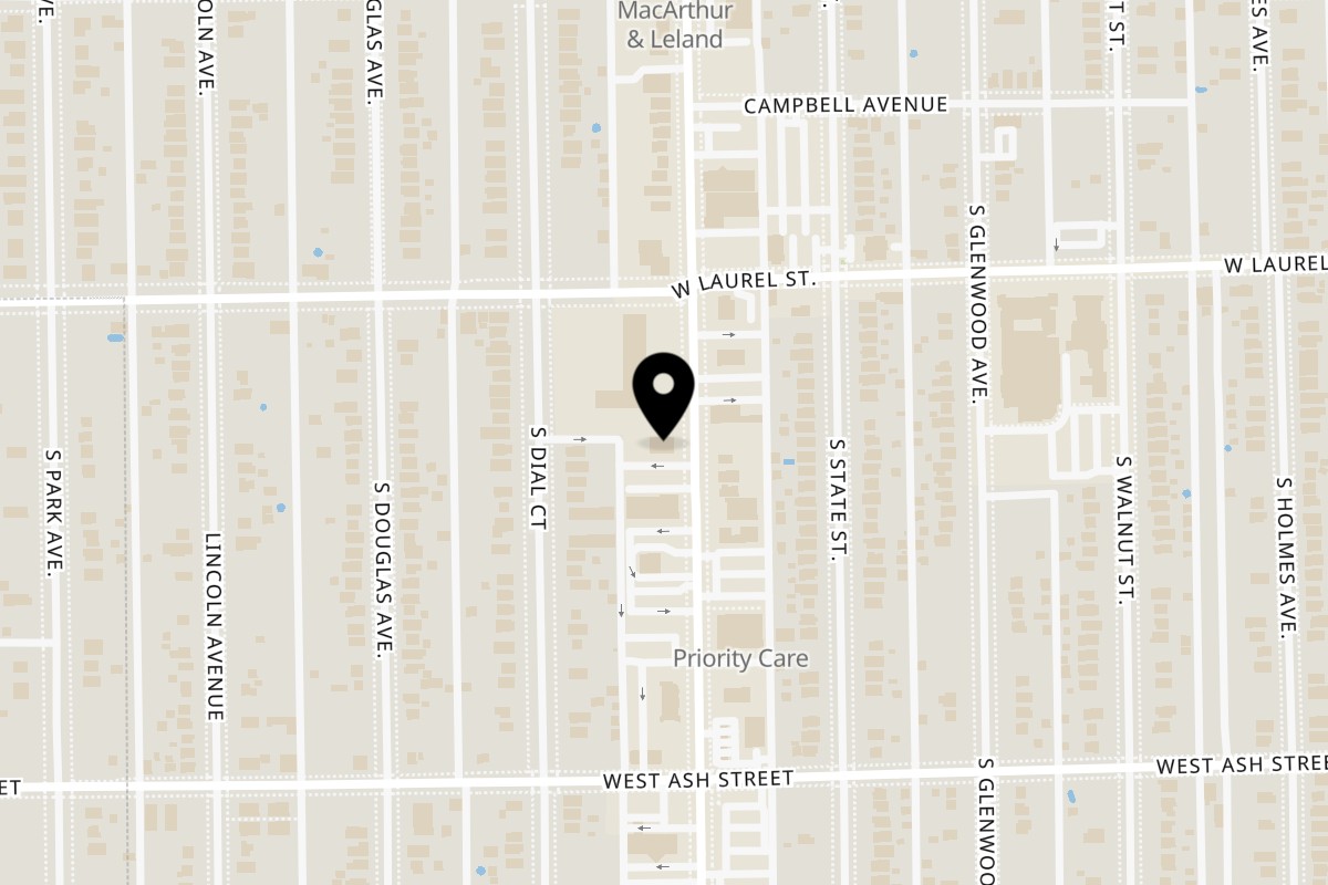 Map showing the location of The Lumpia House and Truck on 1731 S MacArthur Blvd in Springfield
